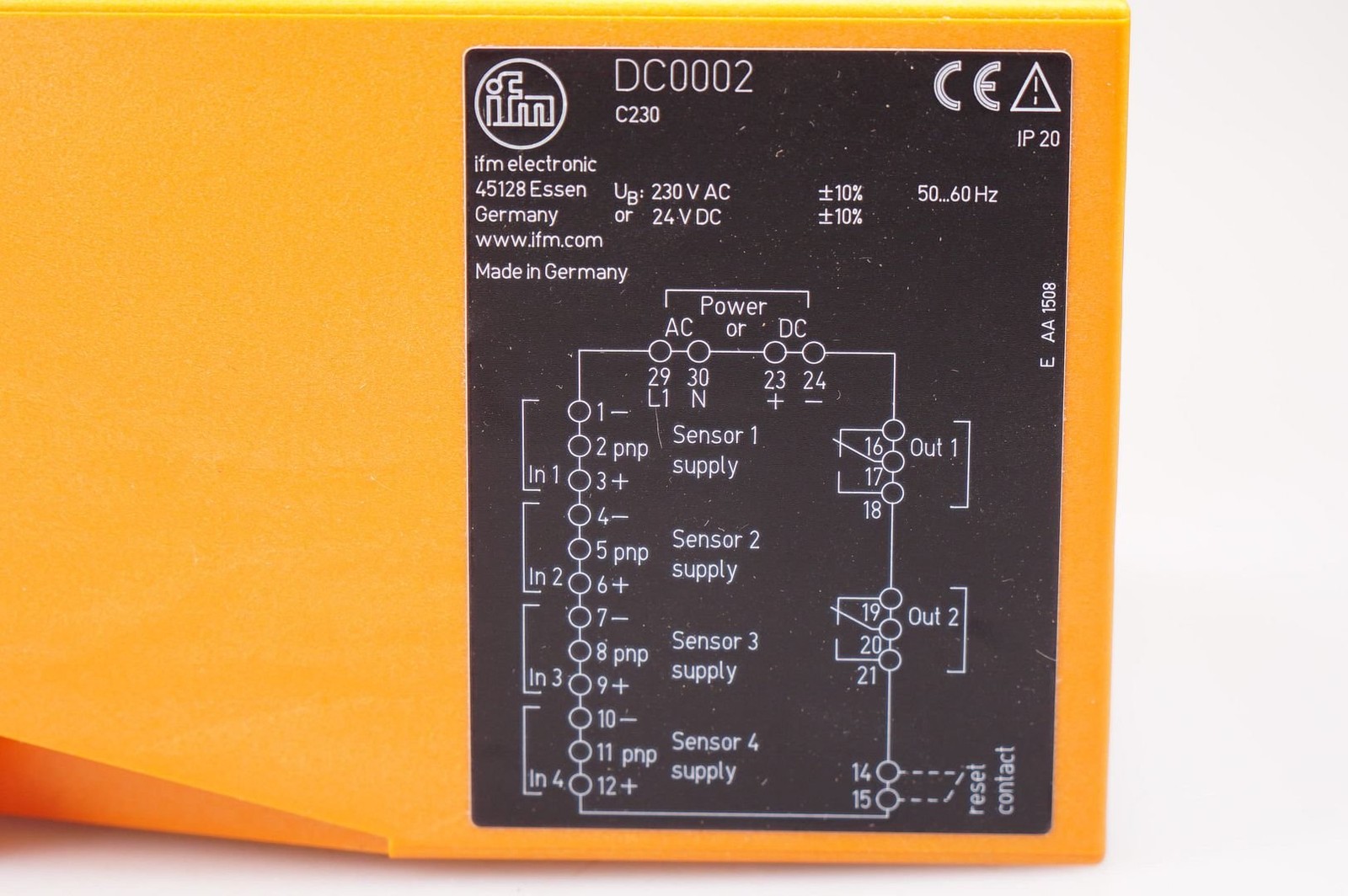 IFM DC0002 C230 Unità Di Valutazione Per Monitoraggio Disallineamento