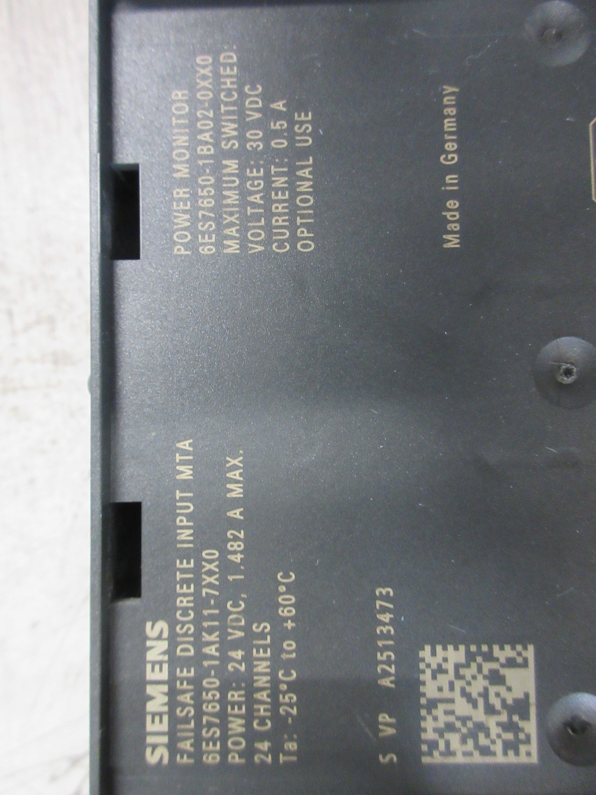 Siemens Failsafe Discrete Input MTA 6ES7650-1AK11-7XX0 24-Ch Used