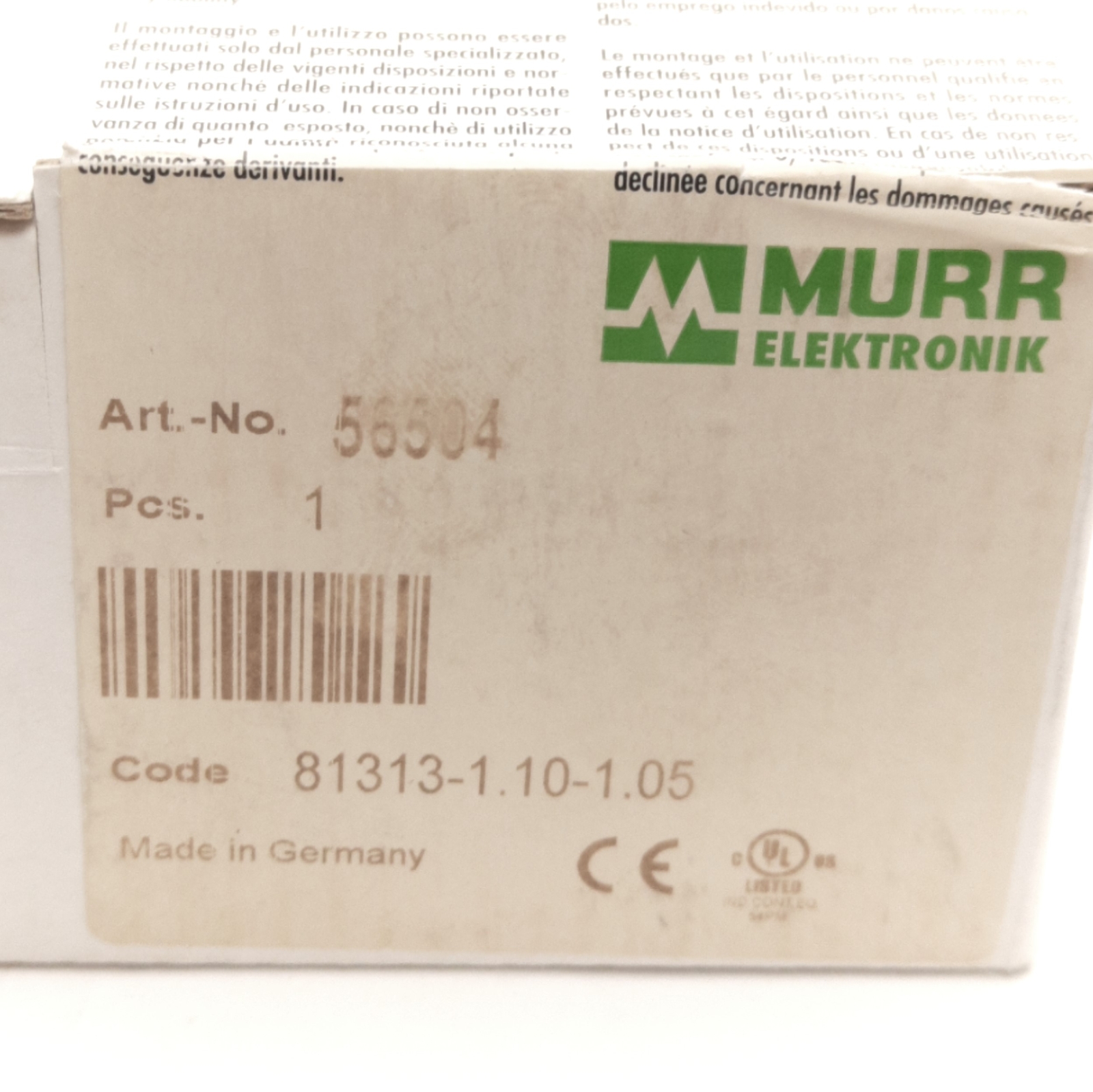 Murr Elektronik 56504 Cube 67 BUS Node, 7/8″ 5-Pin, M12, 24VDC 9A Supply
