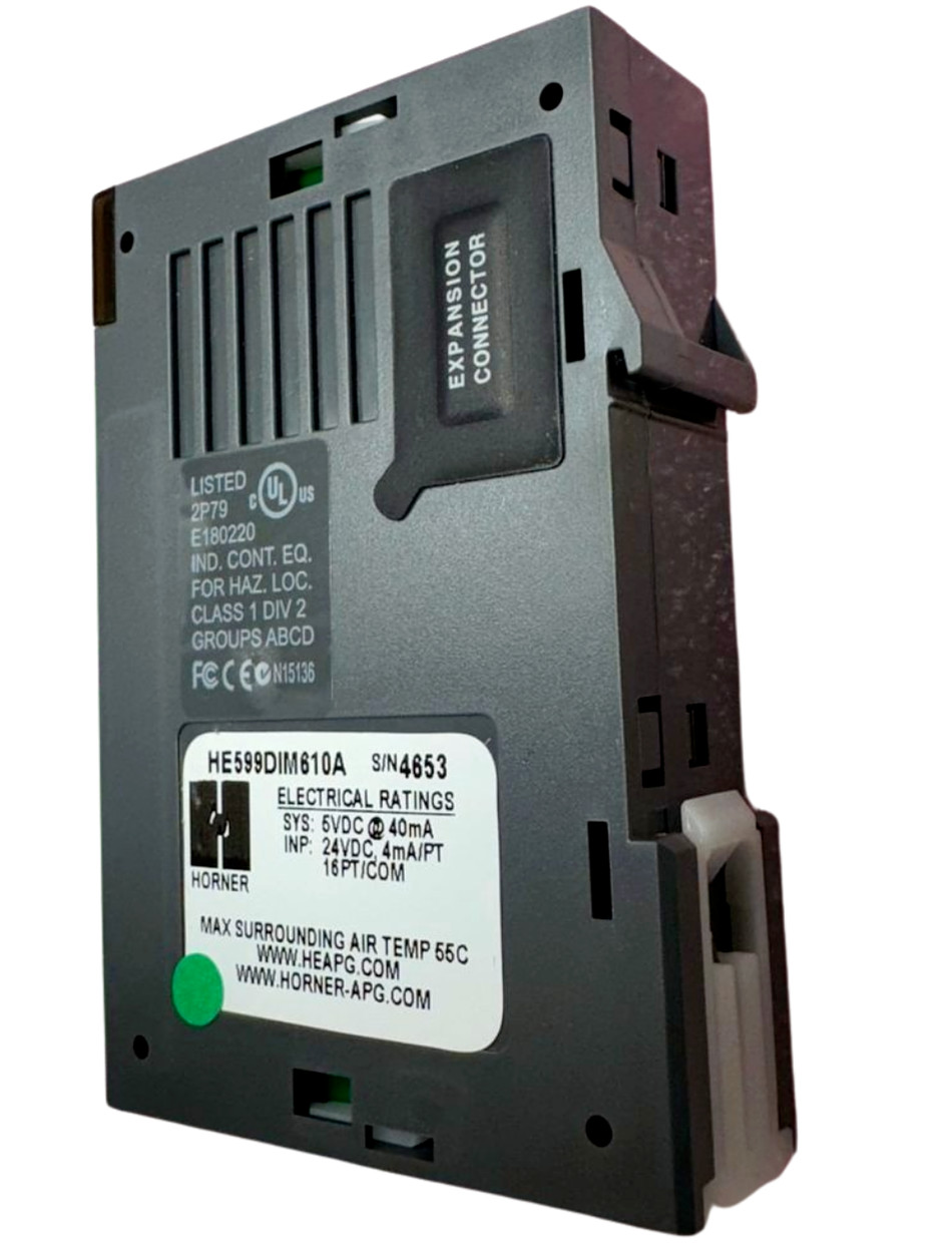 Horner HE599DIM610A SmartRail Module, 5VDC @ 40mA, 24VDC @ 4mA/PT, 16PT/COM