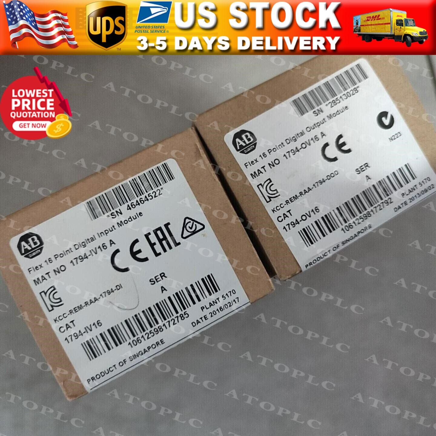 New Factory Sealed AB 1794-IV16 SER A Flex 16 Pt Digital Input Module 1794IV16