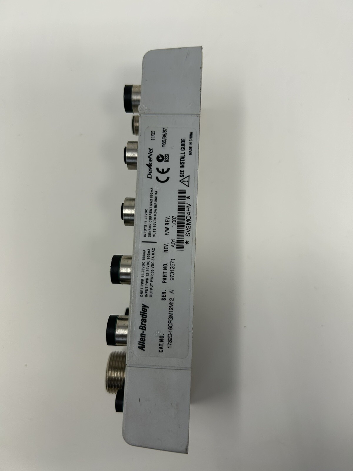 Allen Bradley 97312671 A01 1.007rev M12 16 Point Armorblock PLC Module I/O Block