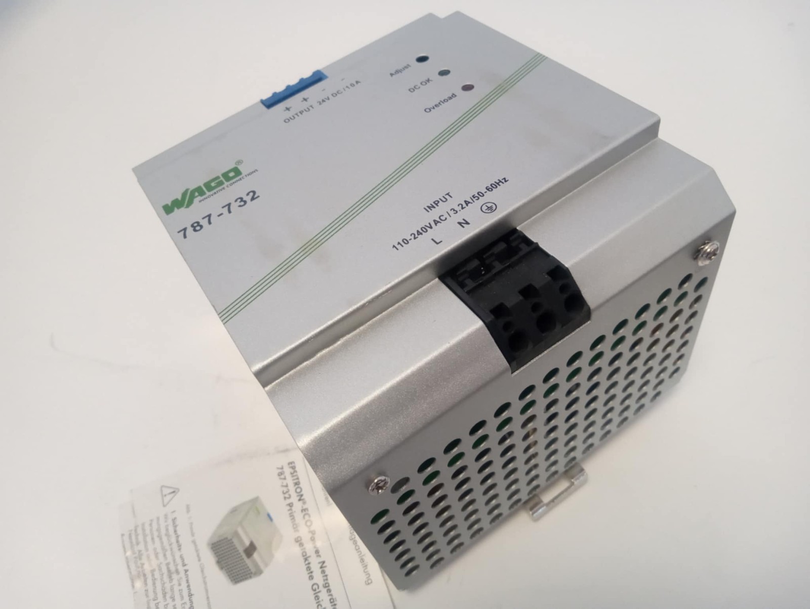 WAGO-787-732 ECO power supply; single-phase; output voltage 24 VDC; 10 A