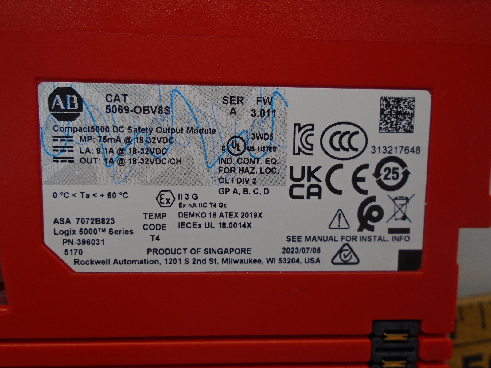 Allen Bradley 5069-OBV8S PN-396031 Safety Output 5069-0BV8S N253
