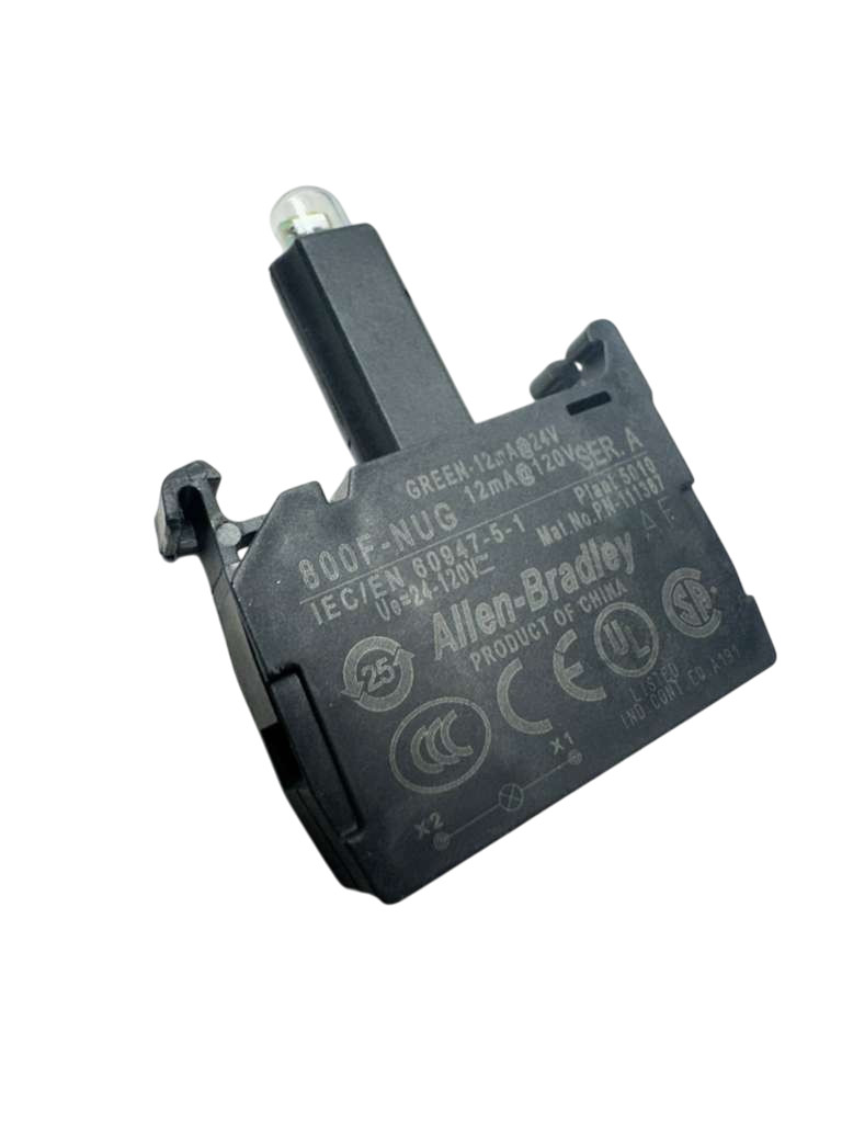 Allen-Bradley 800F-NUG Green LED Lamp Module Series A, 12mA @ 24V, 12mA @120V