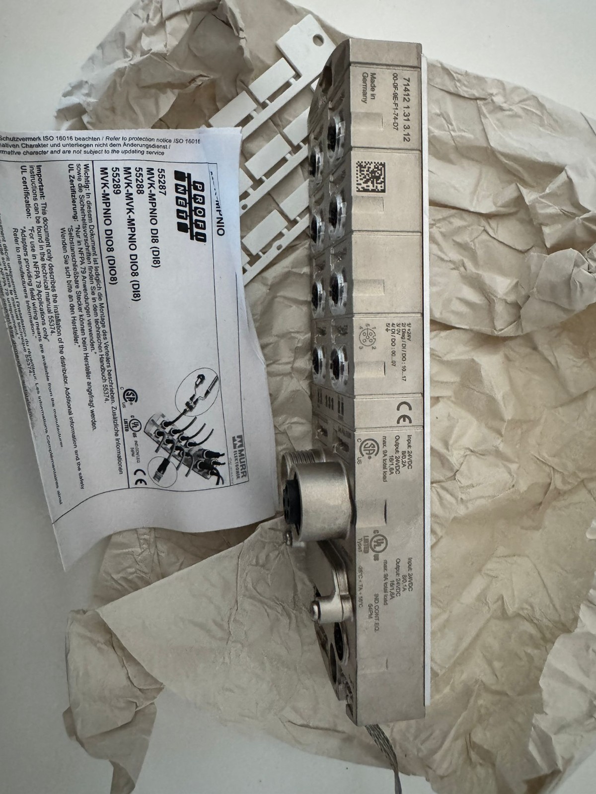 Murr Elektronik MVK-MPNIO DIO8 (DI08) Profinet I/O Module 55289 Industrial