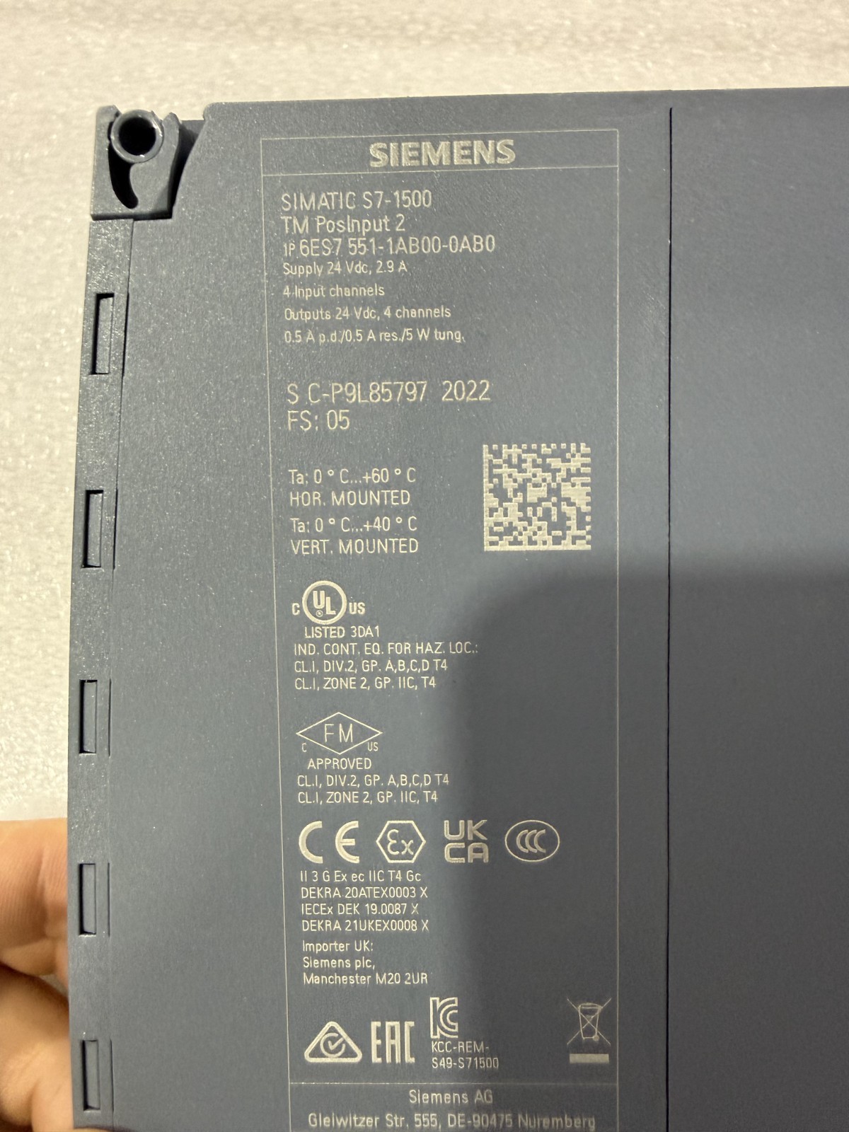 Siemens S7-1500 6ES7551-1AB00-0AB0 / 6ES7 551-1AB00-0AB0 PLC Module