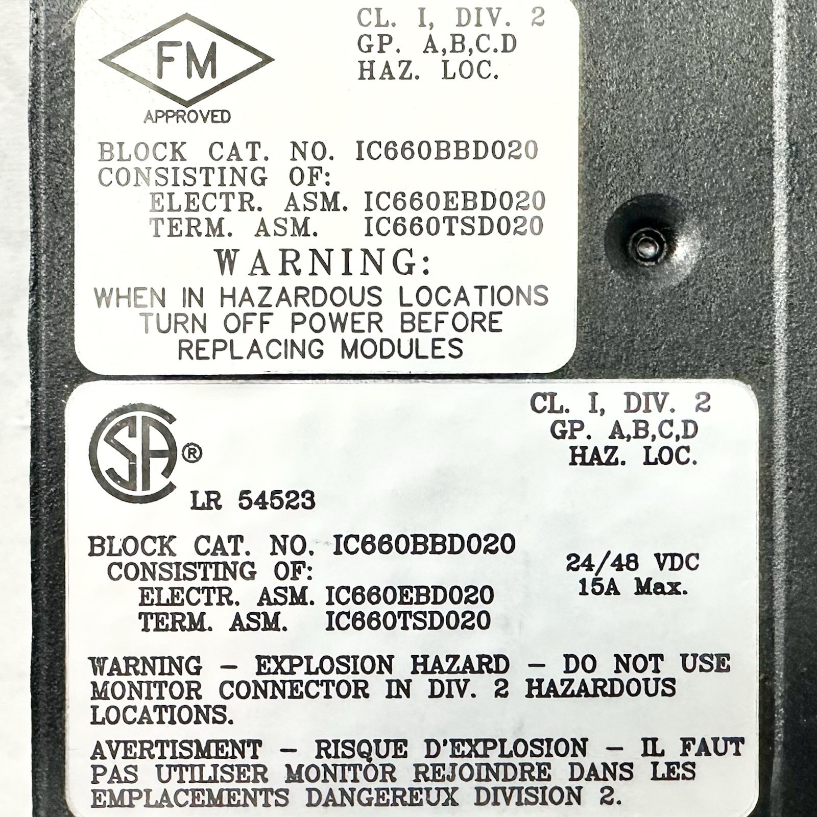 GE IC660BBD020 Genius PLC I/O Block Module 24/48VDC Source Input Output