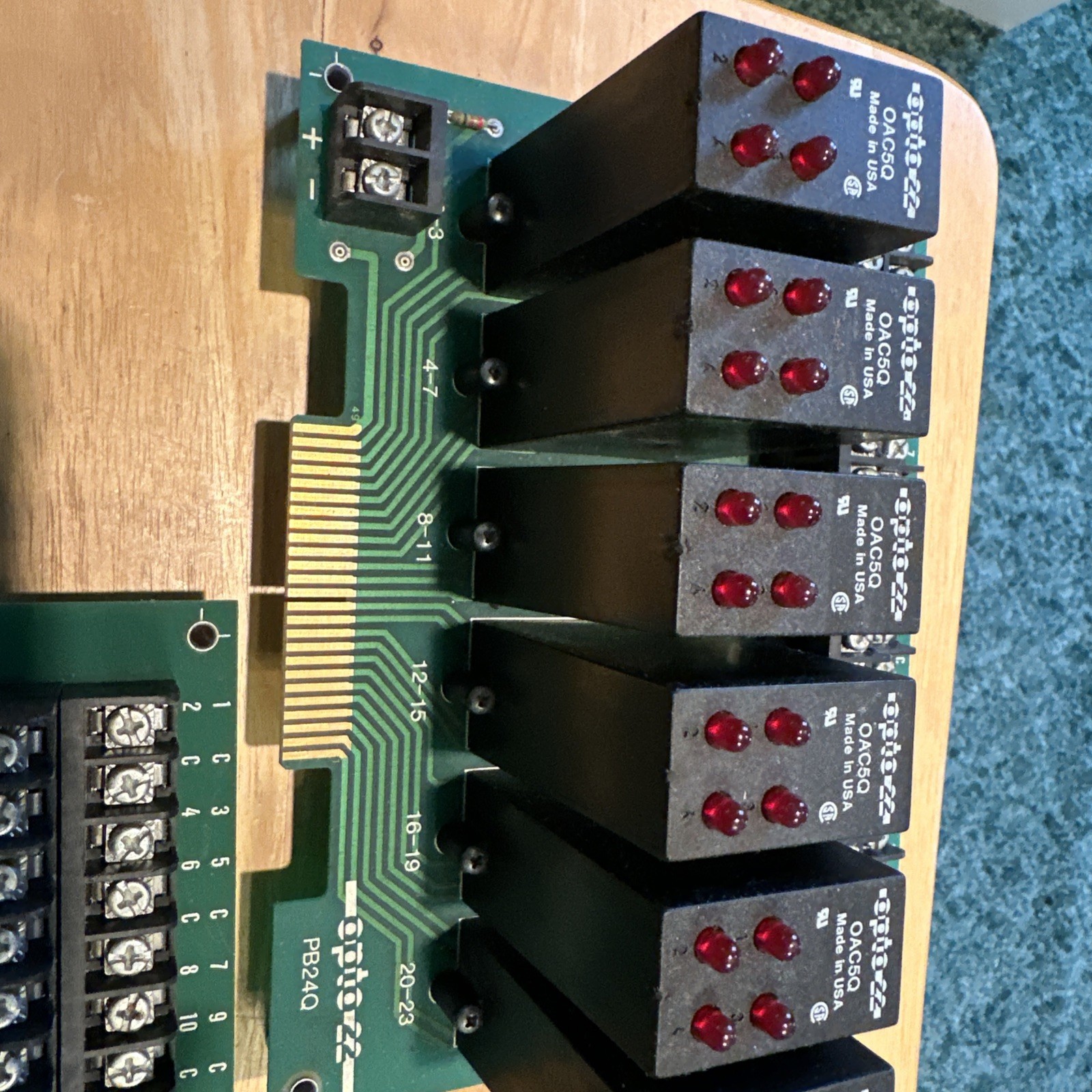 3 OPTO 22 PB24Q I/O Boards with OAC5Q, IAC5Q and IDC5BQ Modules