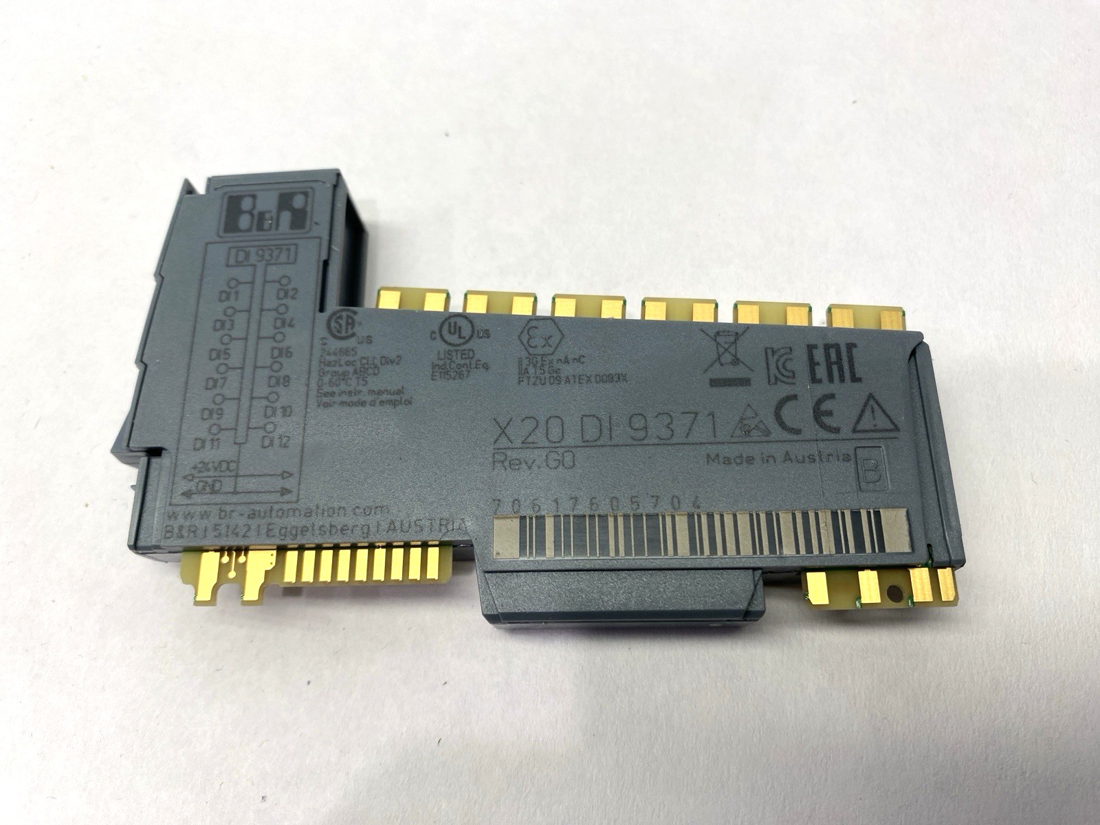 B&R Automation X20DI9371 Rev. G0 Digital Input Module 12-Digital Inputs