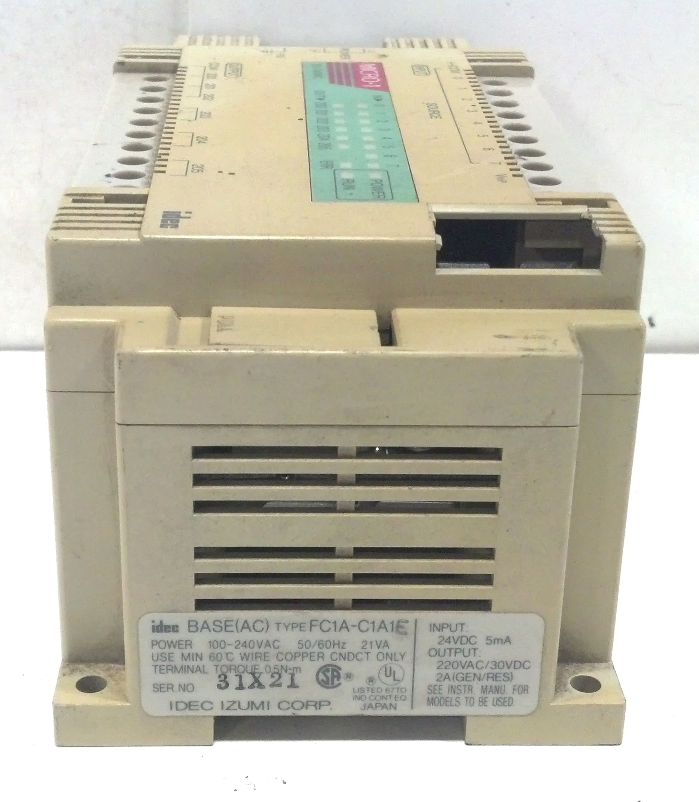 IDEC FC1A-C1A1E 100 – 240 V AC Micro-1 PLC I/O Control Module