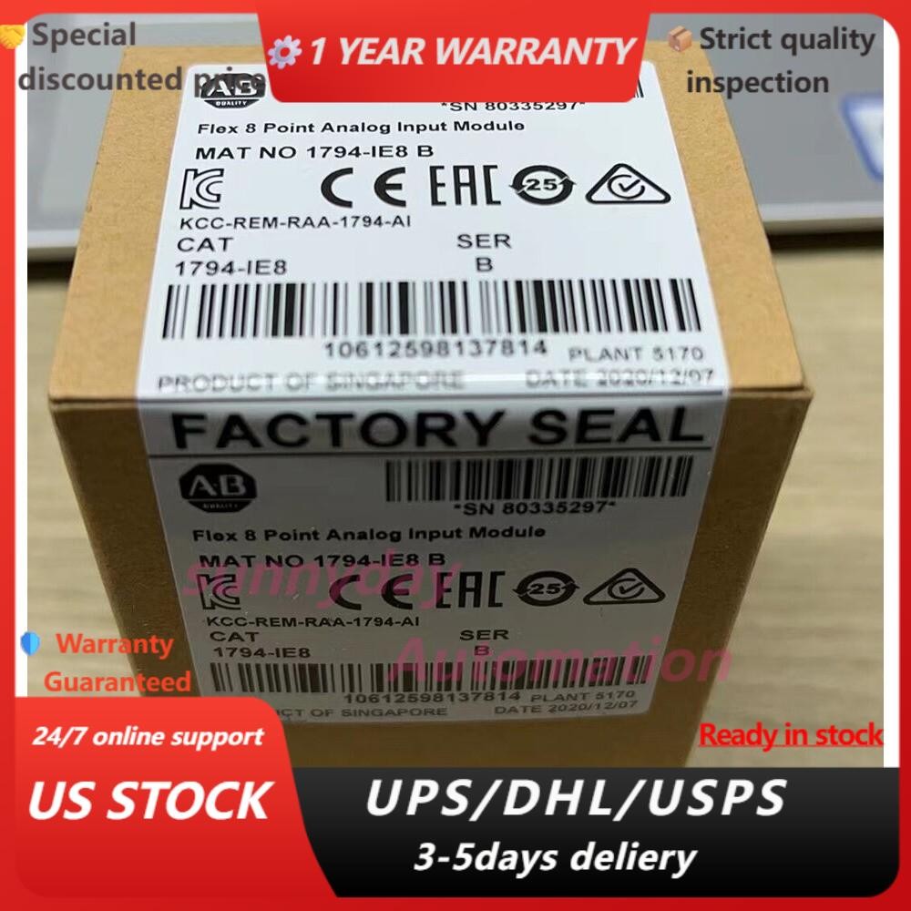 Allen Bradley 1794-IE8 AB 1794IE8 /B Flex 8 PointAnalog Input Module US Free Tax