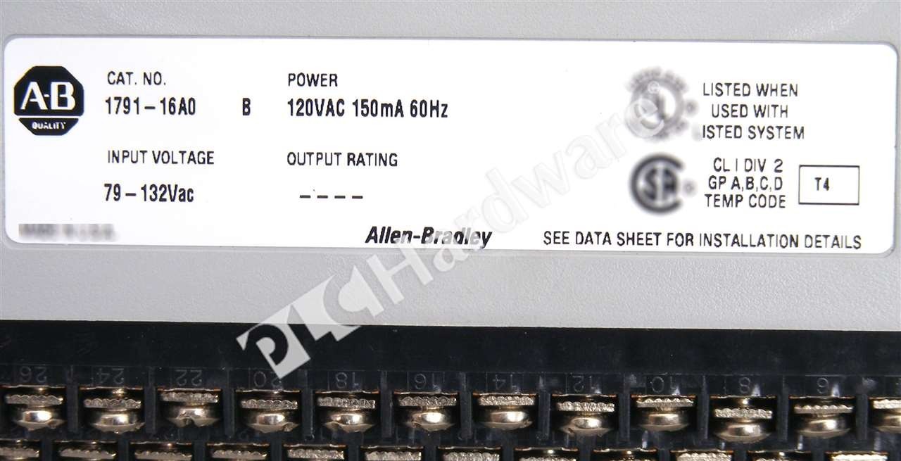 Allen Bradley 1791-16A0 Series B Block I/O 16-Channel 120VAC Input Module