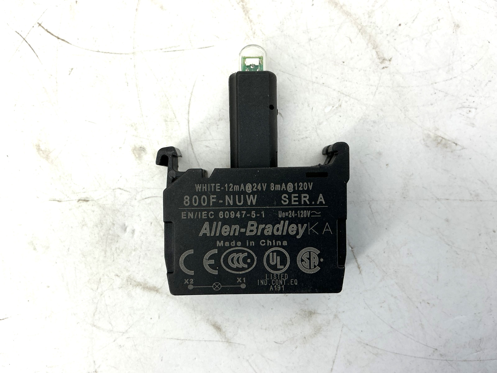 New Allen Bradley 800F-NUW Ser A LED Module White 21-120VAC/VDC 800FNUW -No Box