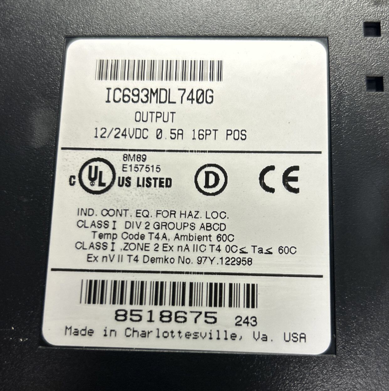 GE FANUC,IC693MDL740G,OUTPUT MODULE