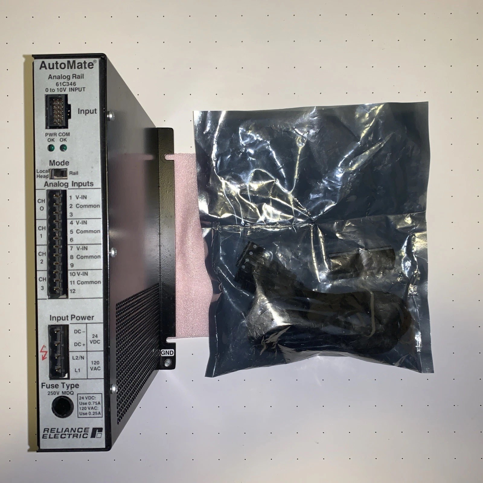 Reliance Electric 61C346 Analog Rail. Four Chan 0-10VDC. Supply 120VAC or 24VDC