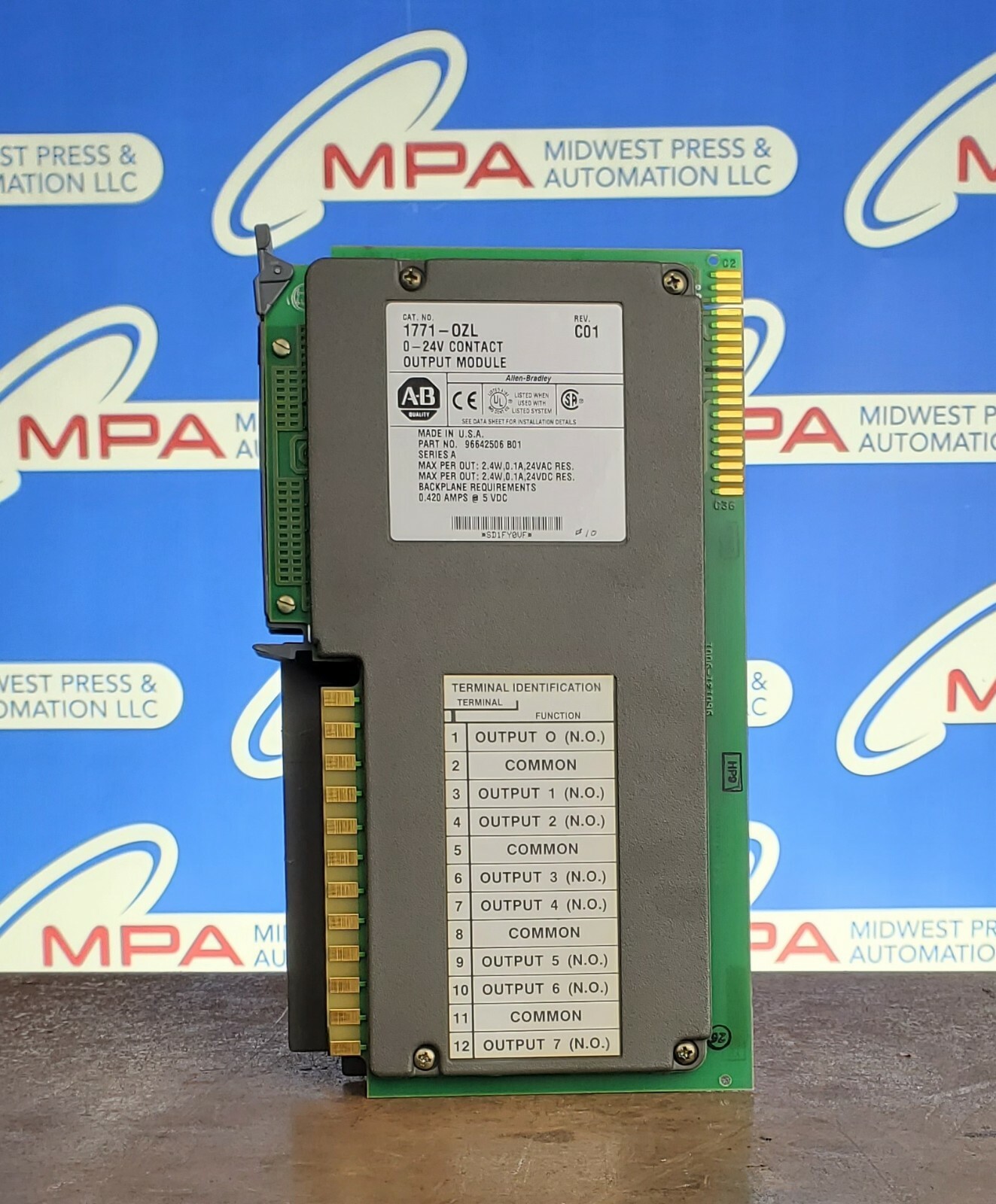 Allen-Bradley CAT 1771-OZL Rev. C01 0-24V Contact Output Module USED 1771-0ZL