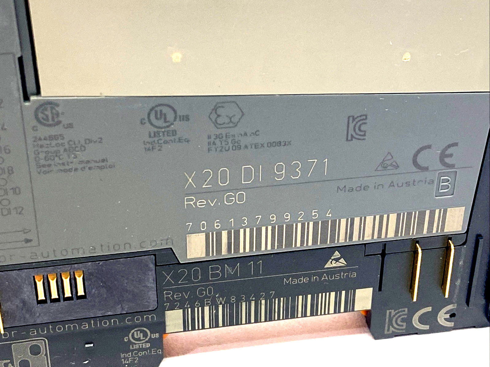 B&R X20DI9371 Digital Input Module, 12 Input, Sink Single Wire Connection 24VDC