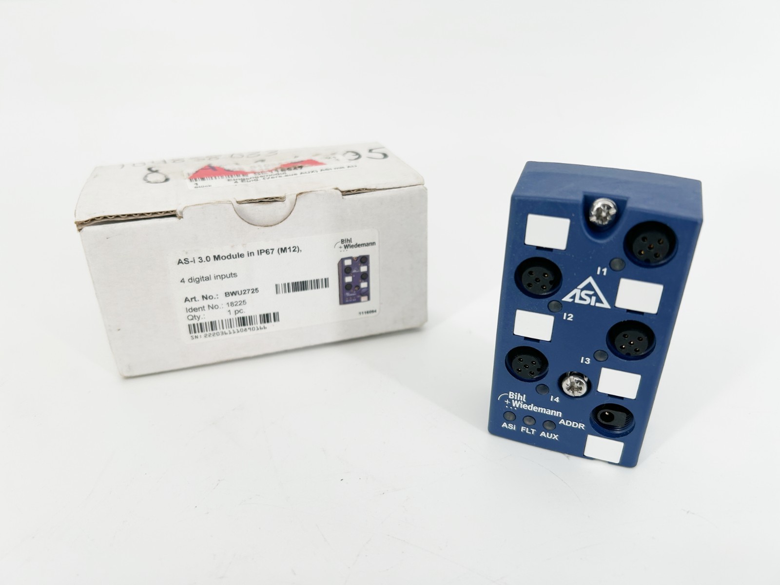New Bihl+Wiedemann BWU2725 AS-i 3.0 Module in IP67 (M12) 4 Digital Inputs 18255