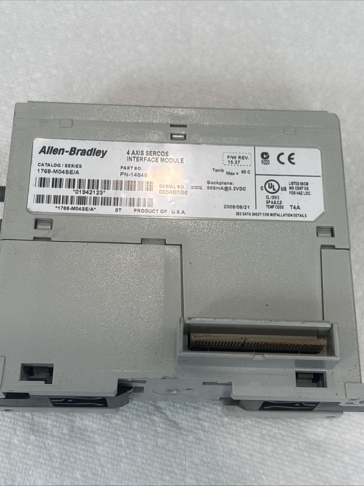 Allen-Bradley 1768-M04SE/A 4 Axis SERCOS Interface Module Series A PN-14848