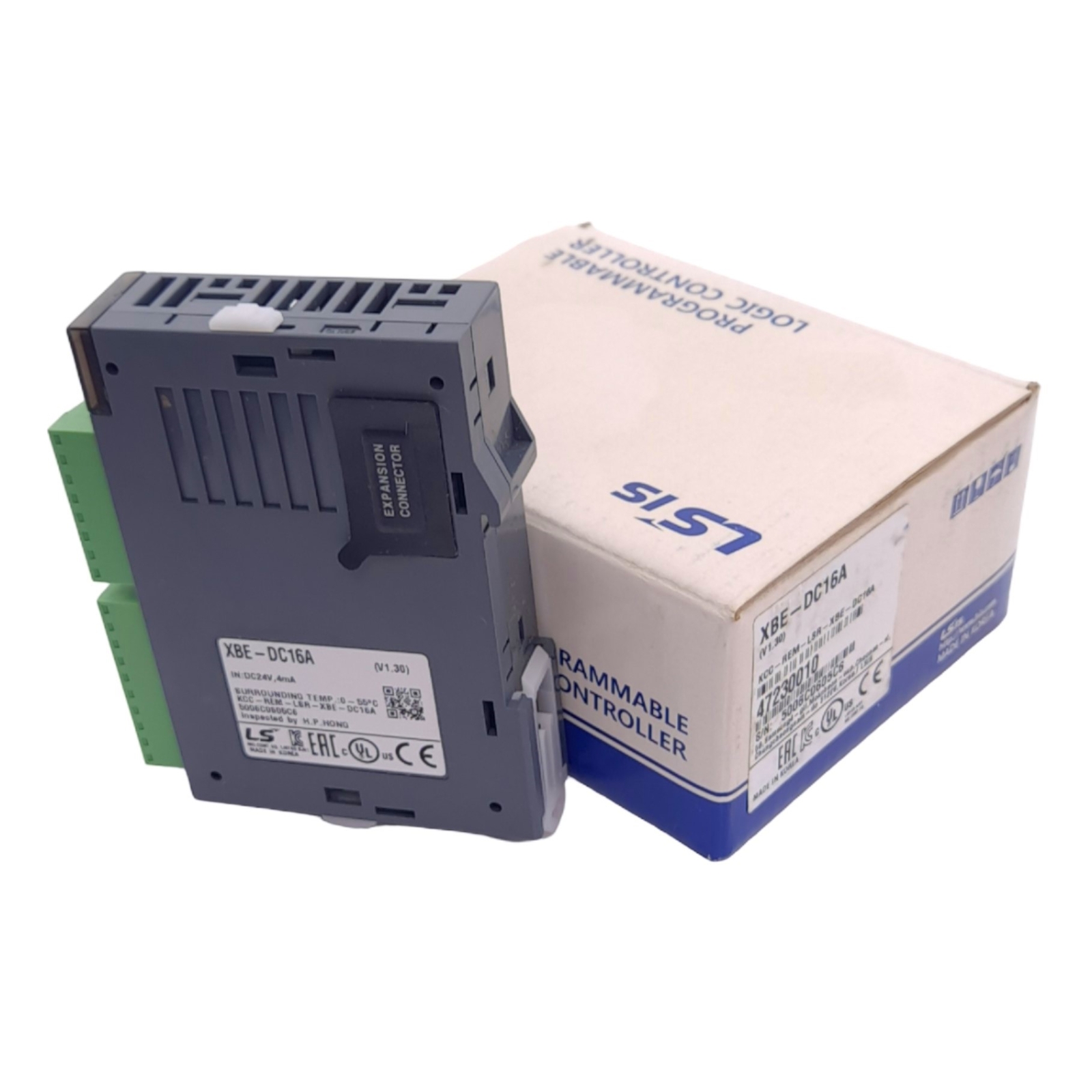 LS Electric XBE-DC16A PLC Digital DC Input Module, 16-Point 24VDC 4mA In, DIN