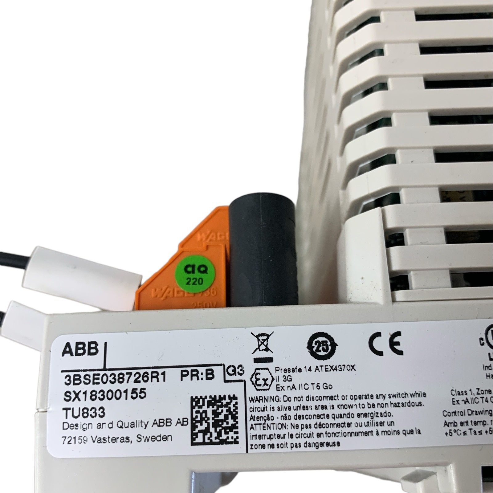 ABB 3BSE038726R1 TU833 Advanced Module Base Unit AI830A 8ch RTD