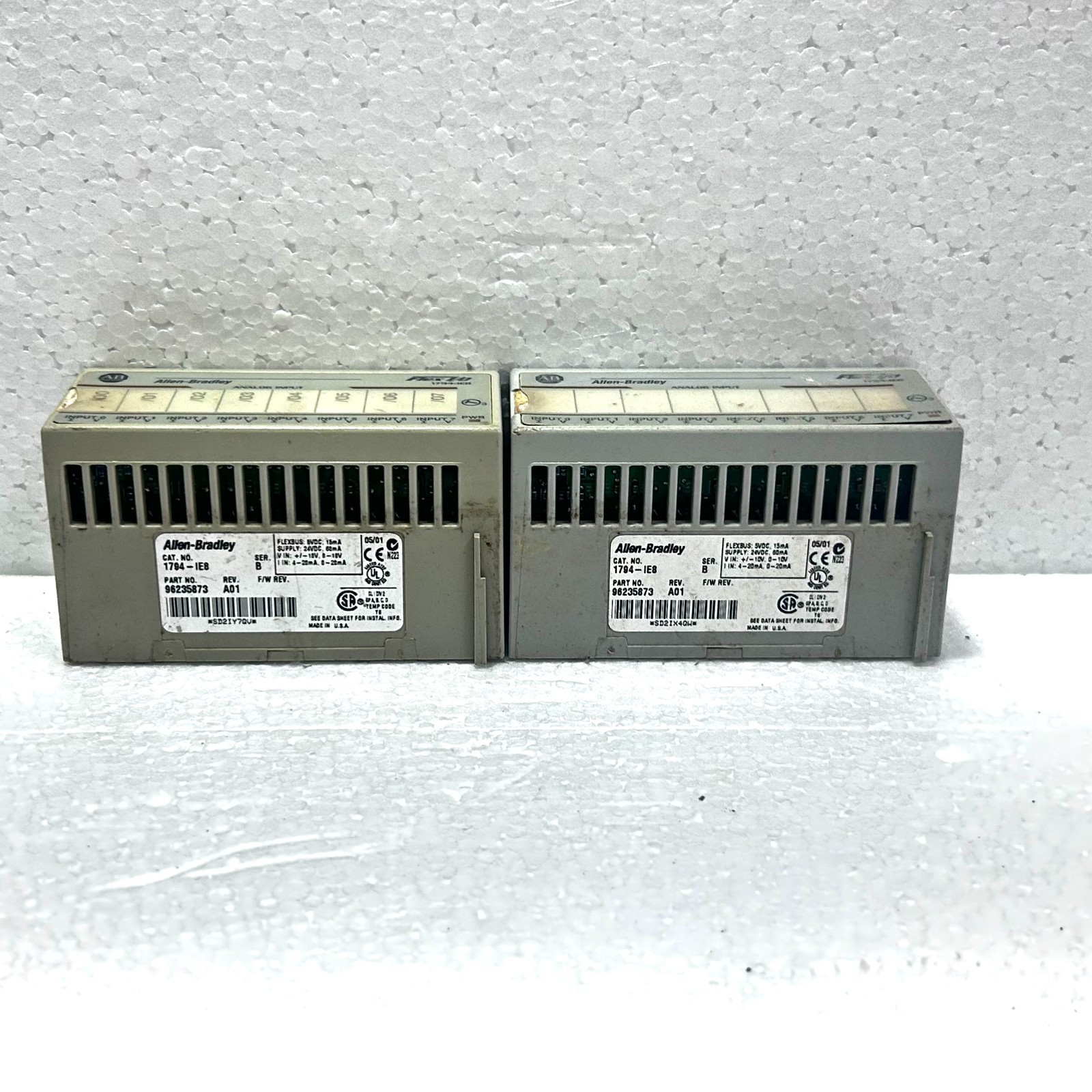 Allen Bradley 1794-IE8 Ser B With 1794-TB3/A Analog Input Module Lot Of 2pcs