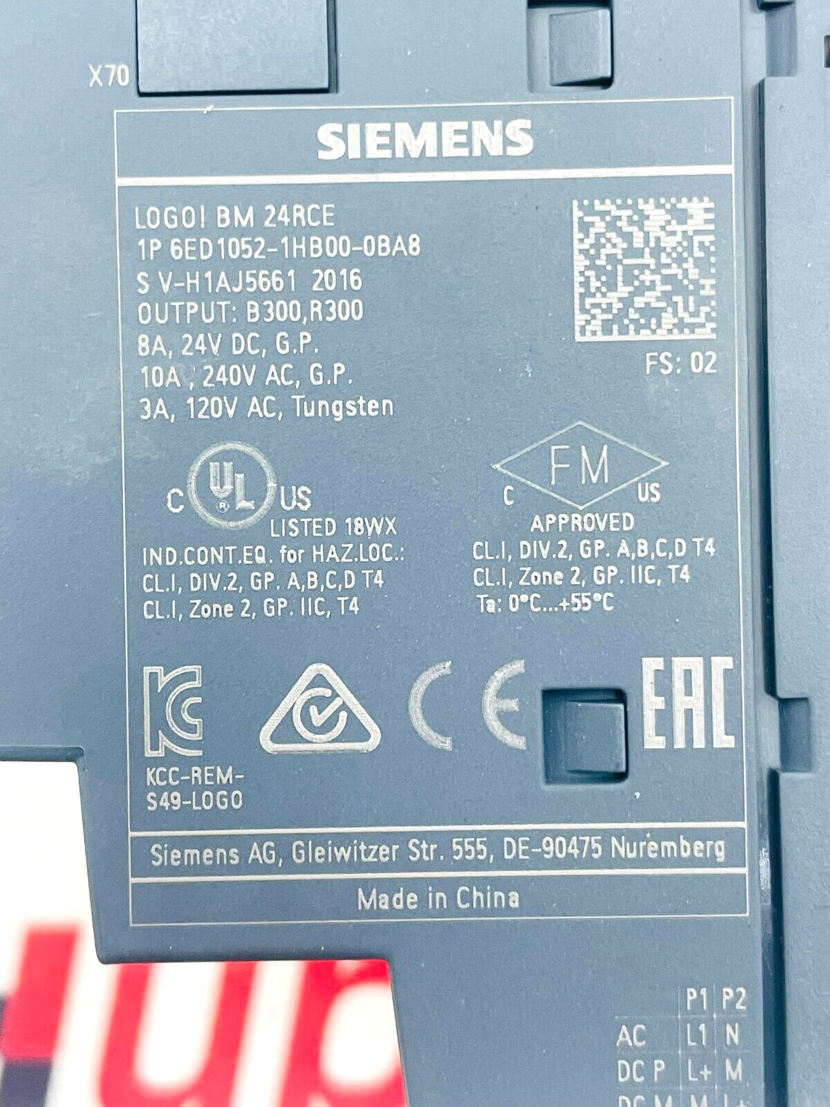 SIEMENS LOGO 6ED1052-1HB00-0BA8 Logic Module