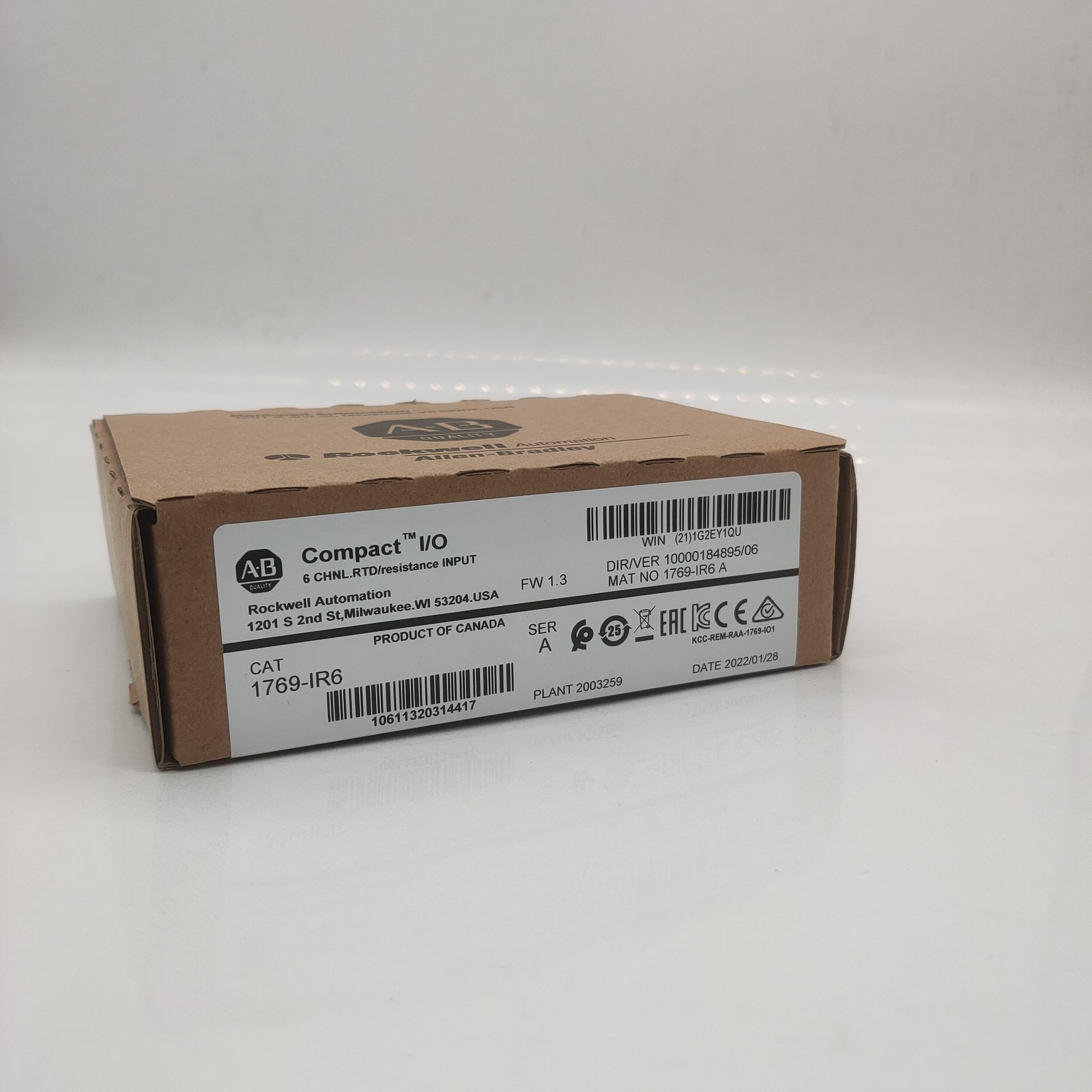 AB 1769-IR6 AB 1769IR6 SER A CompactLogix 6 Pt RTD Module New Sealed