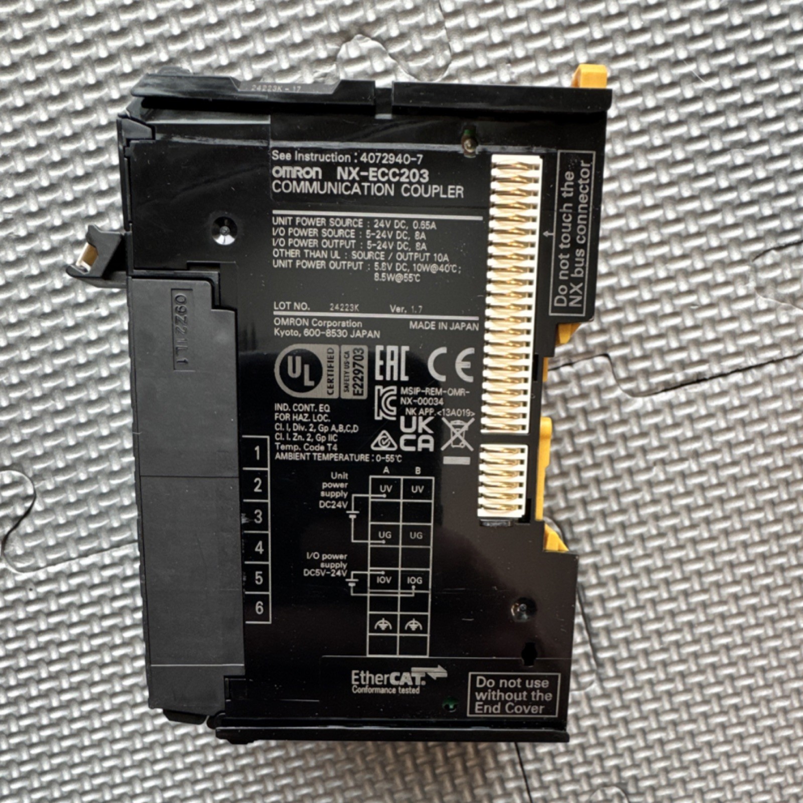 Omron NX-ECC203 EtherCAT Communication Coupler PLC Input/Output Module
