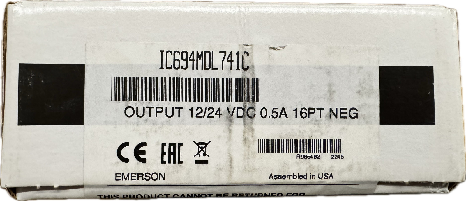 Emerson PACSystems RX3i DC Voltage Output module, 12/24V, 0.5A, IC694MDL741