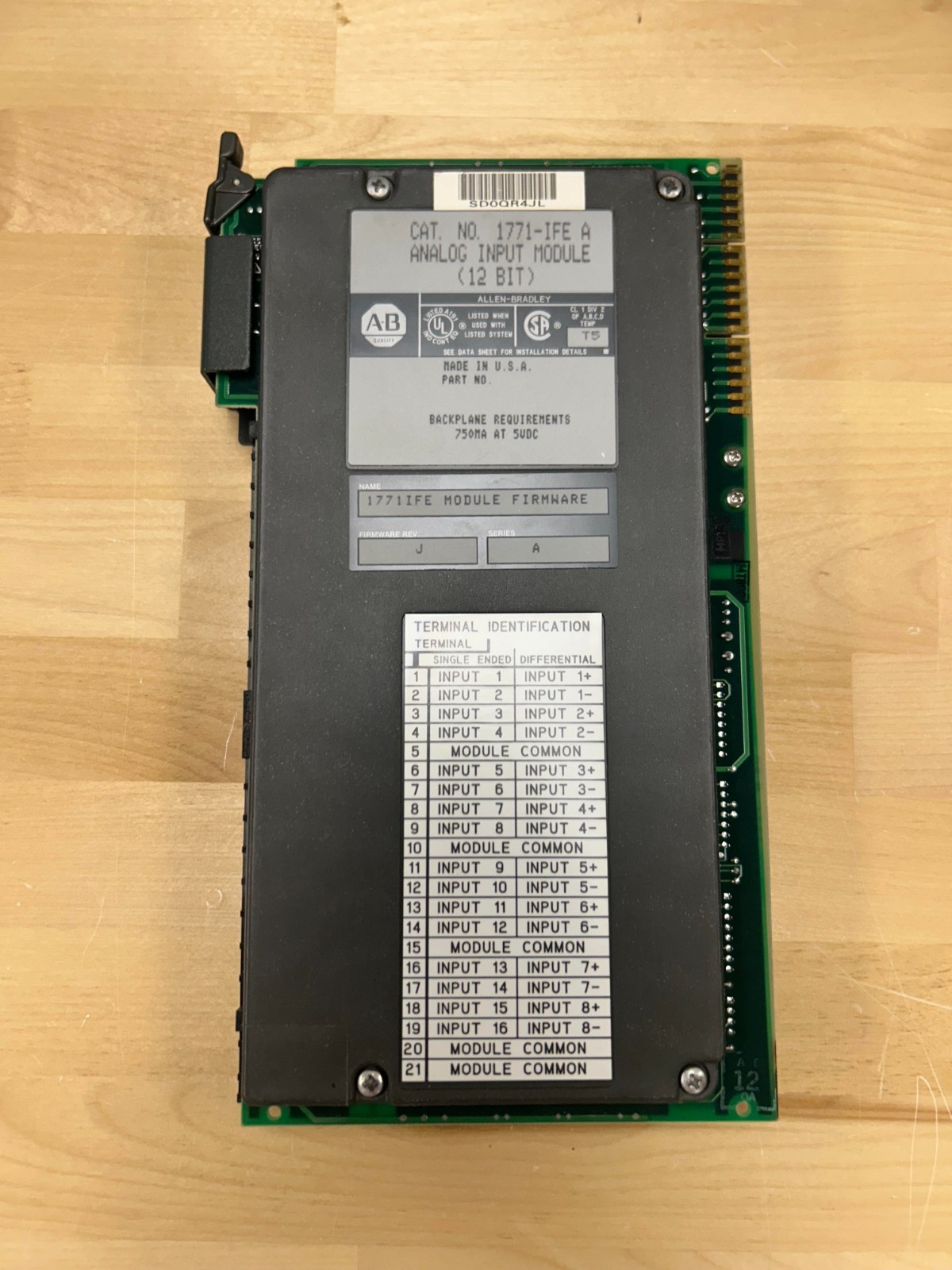 ALLEN BRADLEY 1771-IFE Analog Input Module Series A