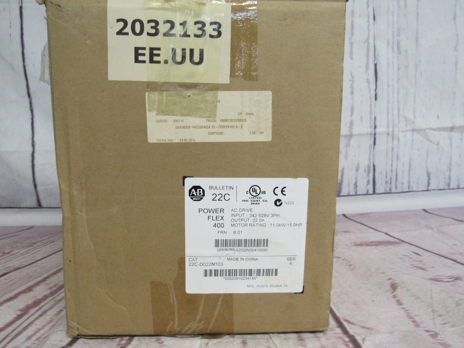 22C-D022N103 AB PowerFlex 400- 11 kW (15 HP) AC Drive New US Free Tax