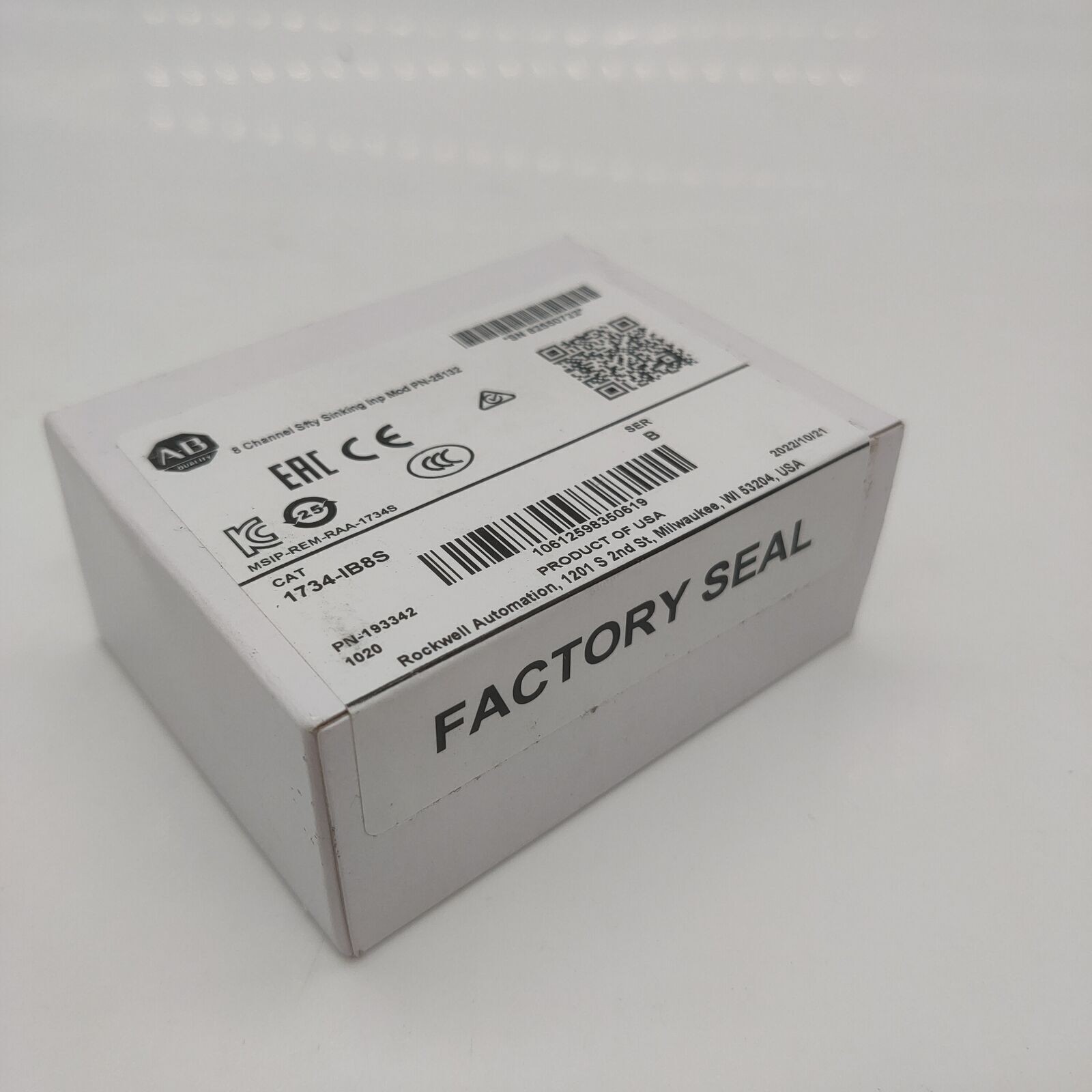 New Factory Sealed AB 1734-IB8S Digital Safety Input Module 1734IB8S