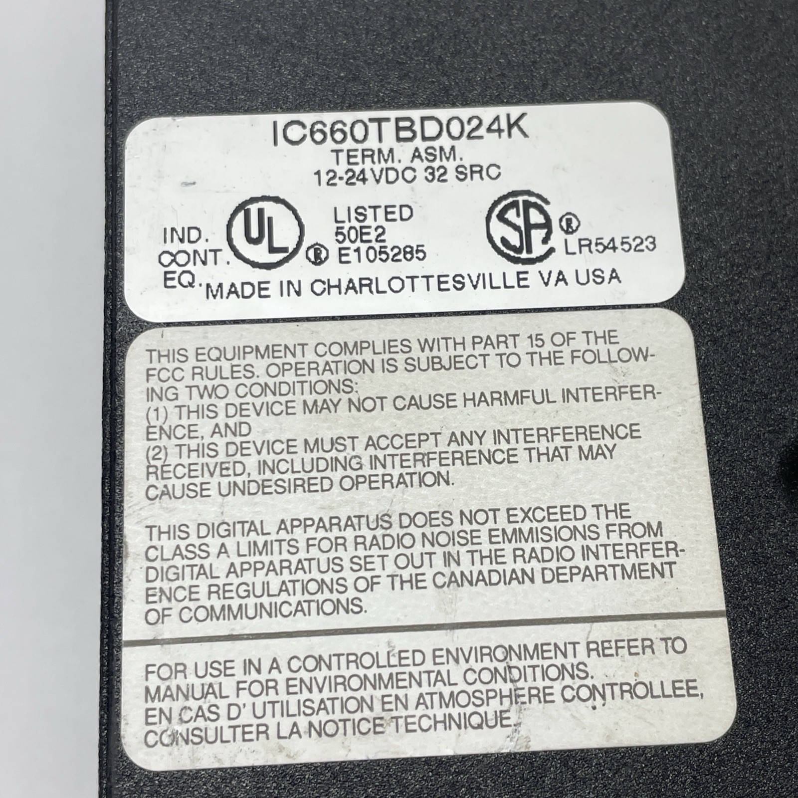 GE Fanuc IC660BBD024 I/O Block Assembly 32-Circuit 12-24VDC