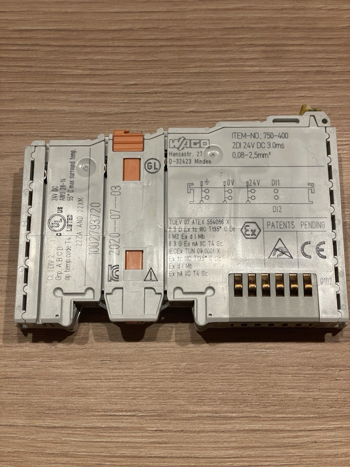 Wago 2 Channel Input/Output Module 24vdc 750-400