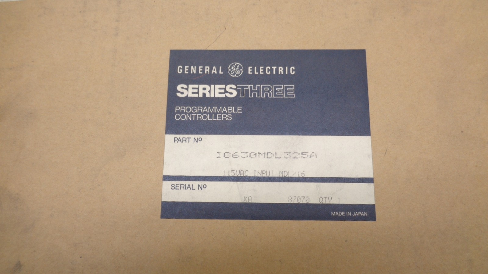 NEW IN BOX GE IC630MDL325A INPUT MODULE SERIES 3 115VAC/ 16 CIRCUITS