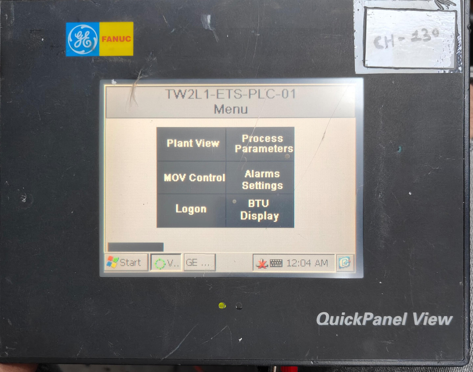 Ge FANUC QuickPanel 6in View ES0622 , CH#130 (TURNS ON)