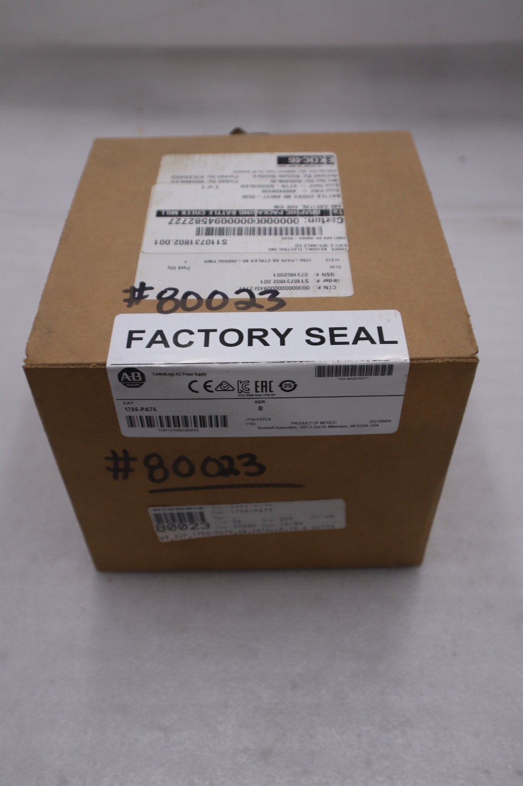 Allen-Bradley 1756-PA75 ControlLogix AC Power Supply – NEW SEALED – STOCK GF872