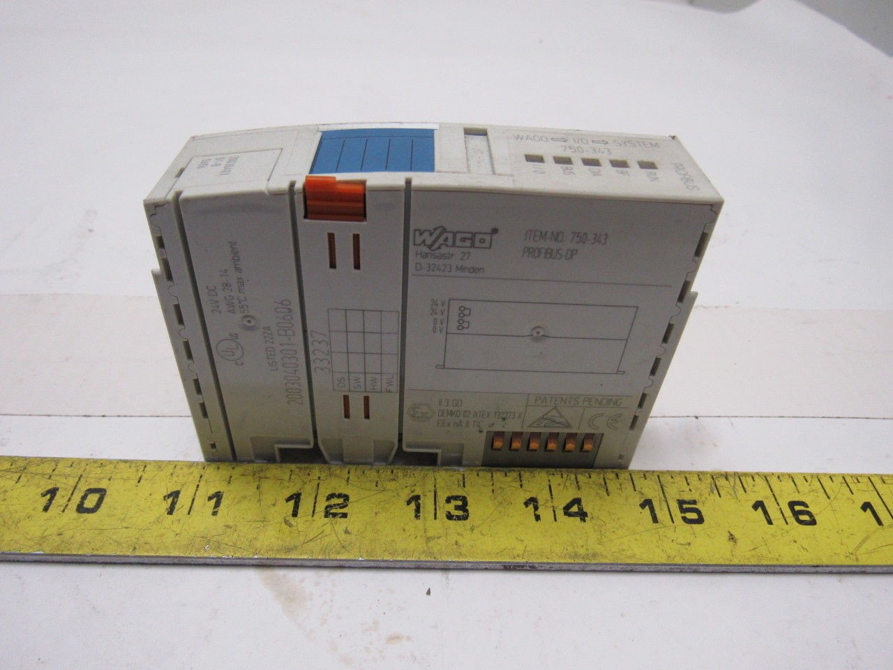 Wago D-32423 750-343 Profibus Inter Fieldbus Coupler I/O System DIN 35 Rail 24V