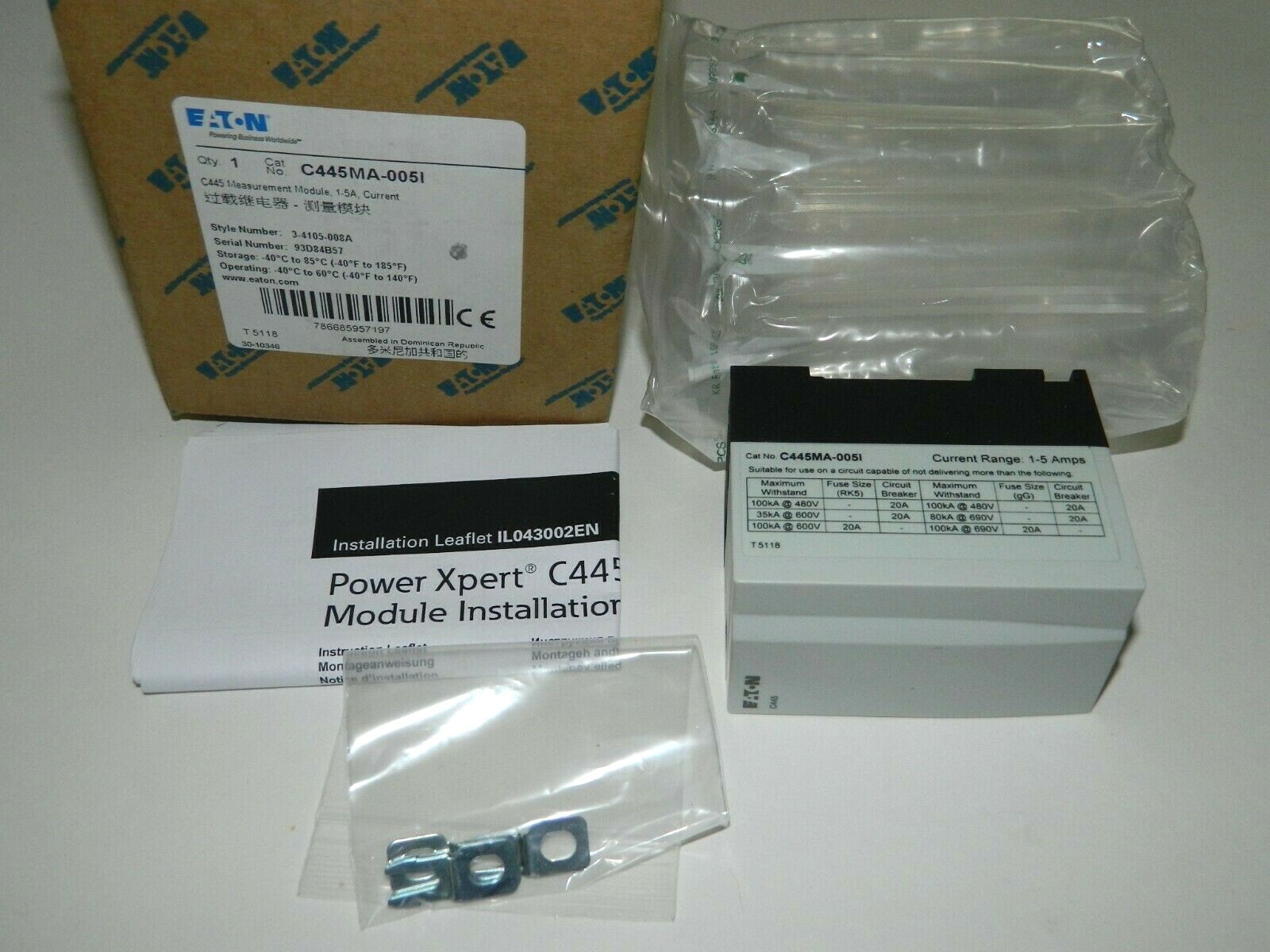 NEW Eaton C445MA-005I Eaton Power Xpert C445 Intelligent motor management relay