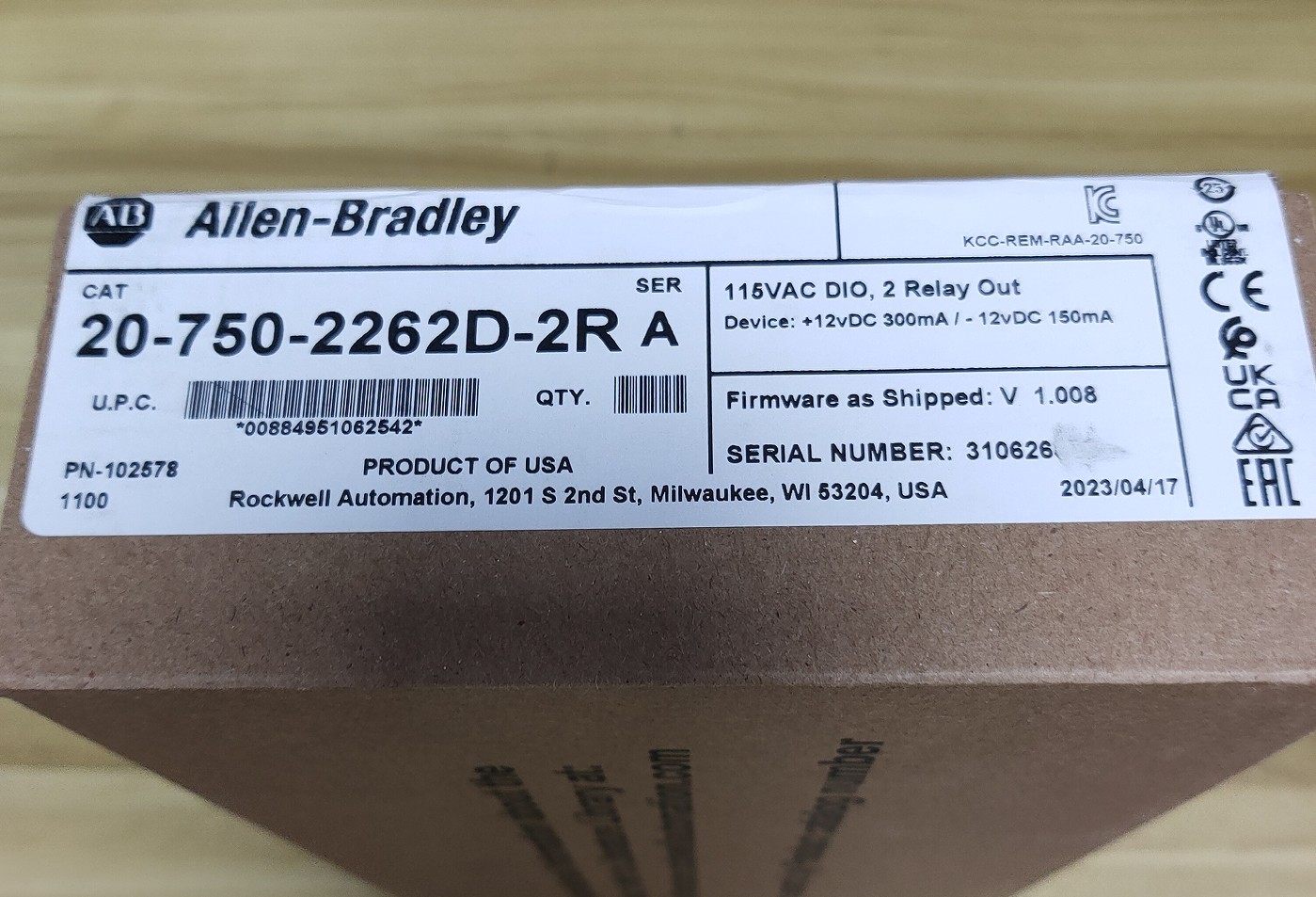 AB 20-750-2262D-2R AB POWERFLEX 750 I/O OPTION CARD 115V