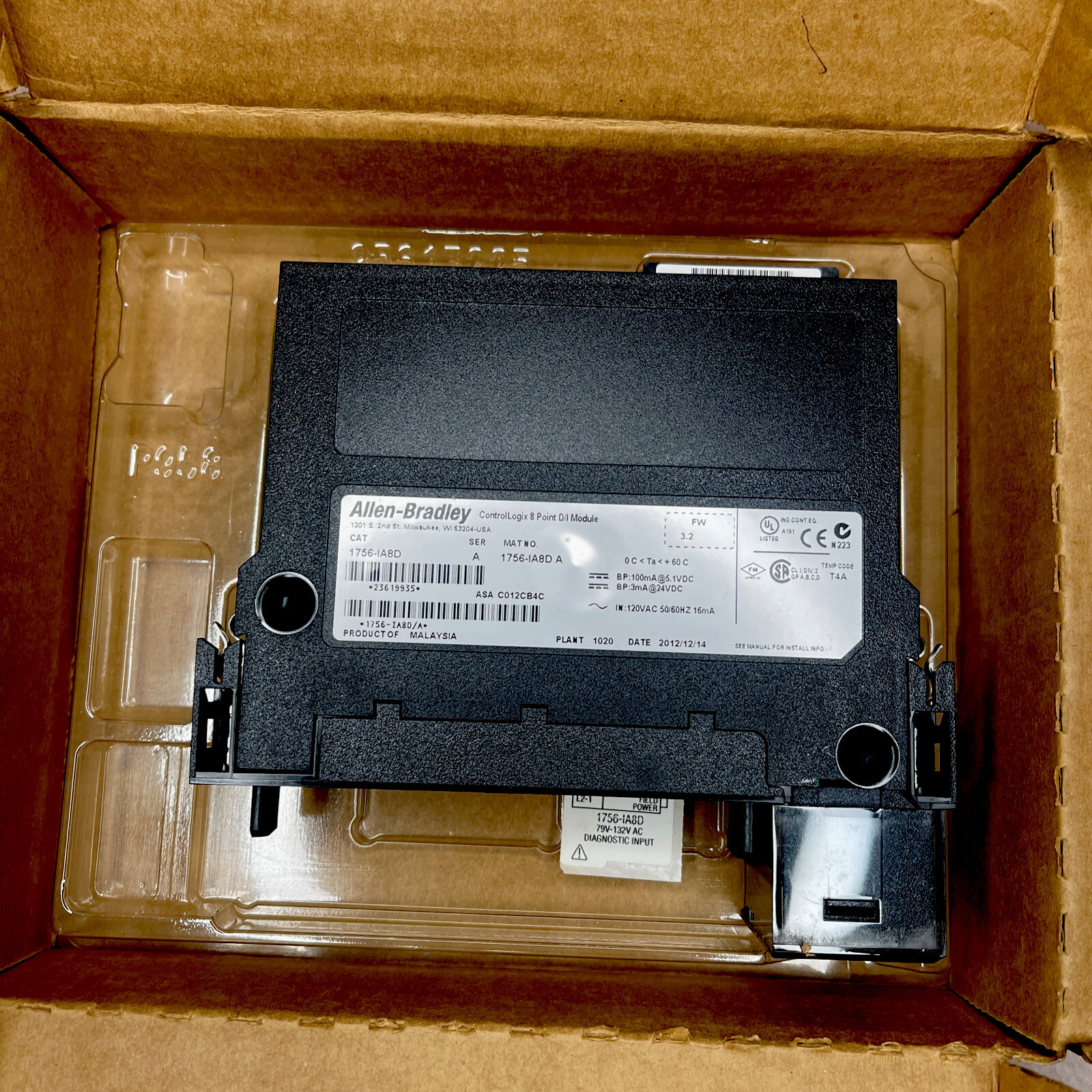 Allen Bradley 1756-IA8D Controllogix 8 Point Input Module Ser A New Open Box