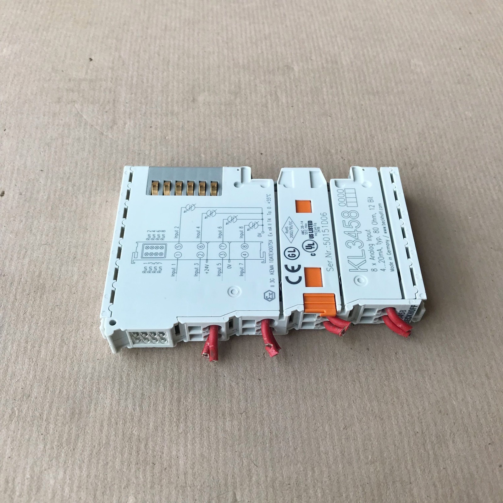 BECKHOFF KL3458 ANALOG INPUT MODULE 8-CHANNEL