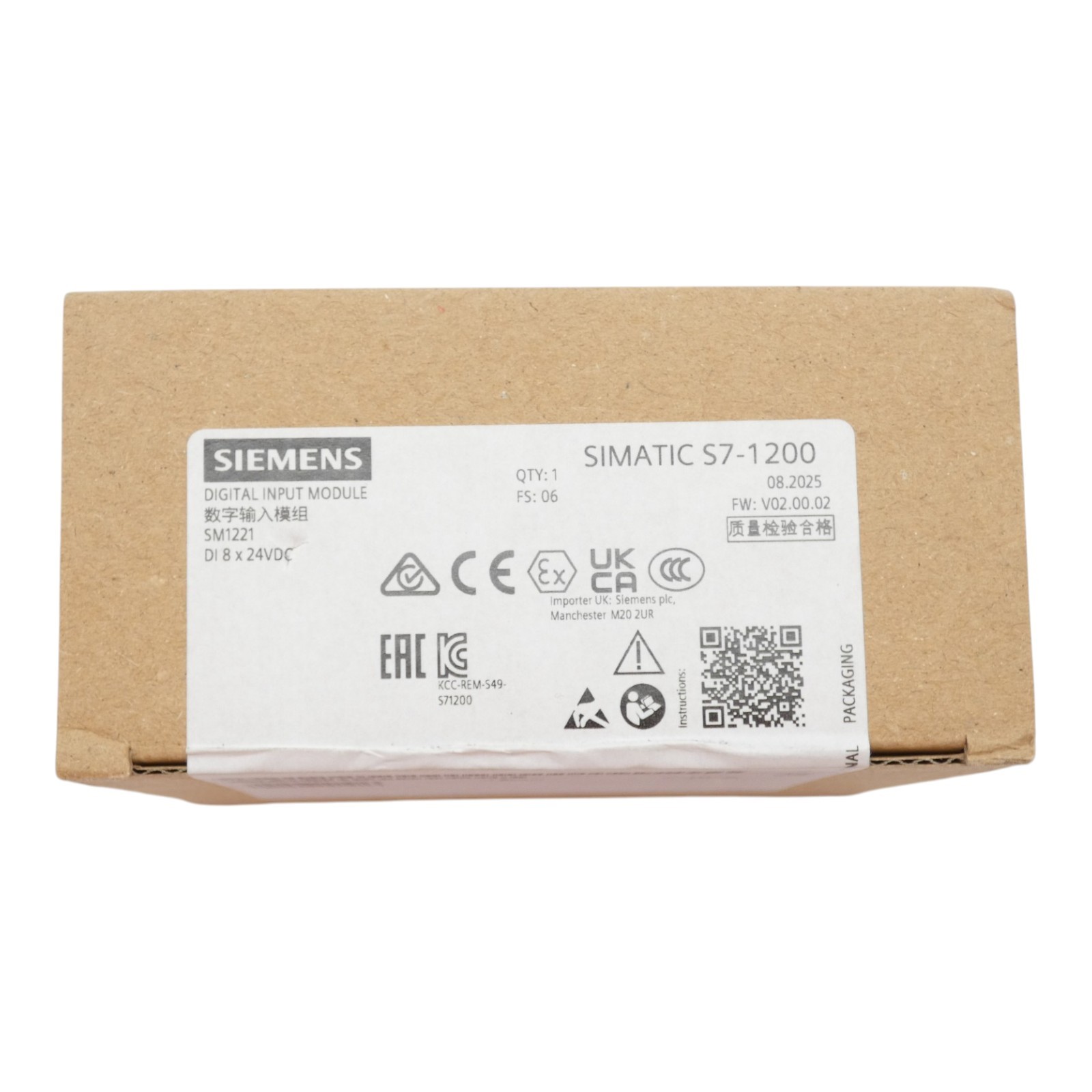 Siemens SIMATIC 6ES7221-1BF32-0XB0 FS:06 V02.00.02 Digital Input -sealed-