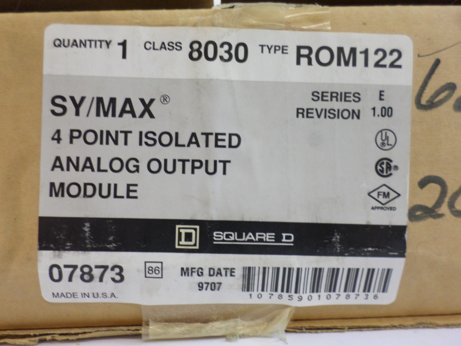 New Surplus Square D 8030 ROM122 4 Point Isolated Analog Output Module SY/MAX