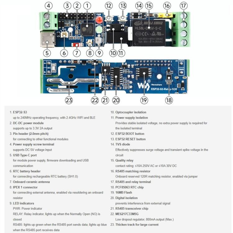 Industrial Control Board WiFi Network Relay Supporting WiFi / Bluetooth With Mu