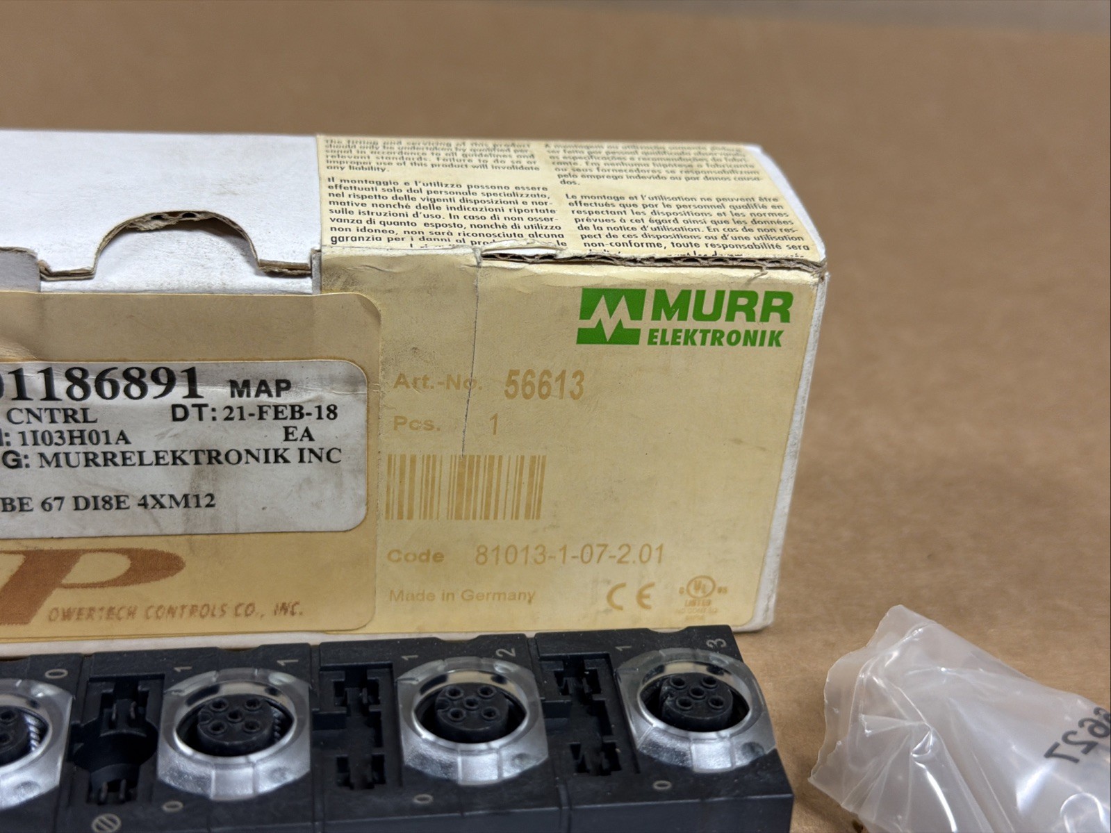 MURR ELEKTRONIK 56613 CUBE67 DI8 E 4xM12 I/O Module FAST SAME DAY SHIPPING