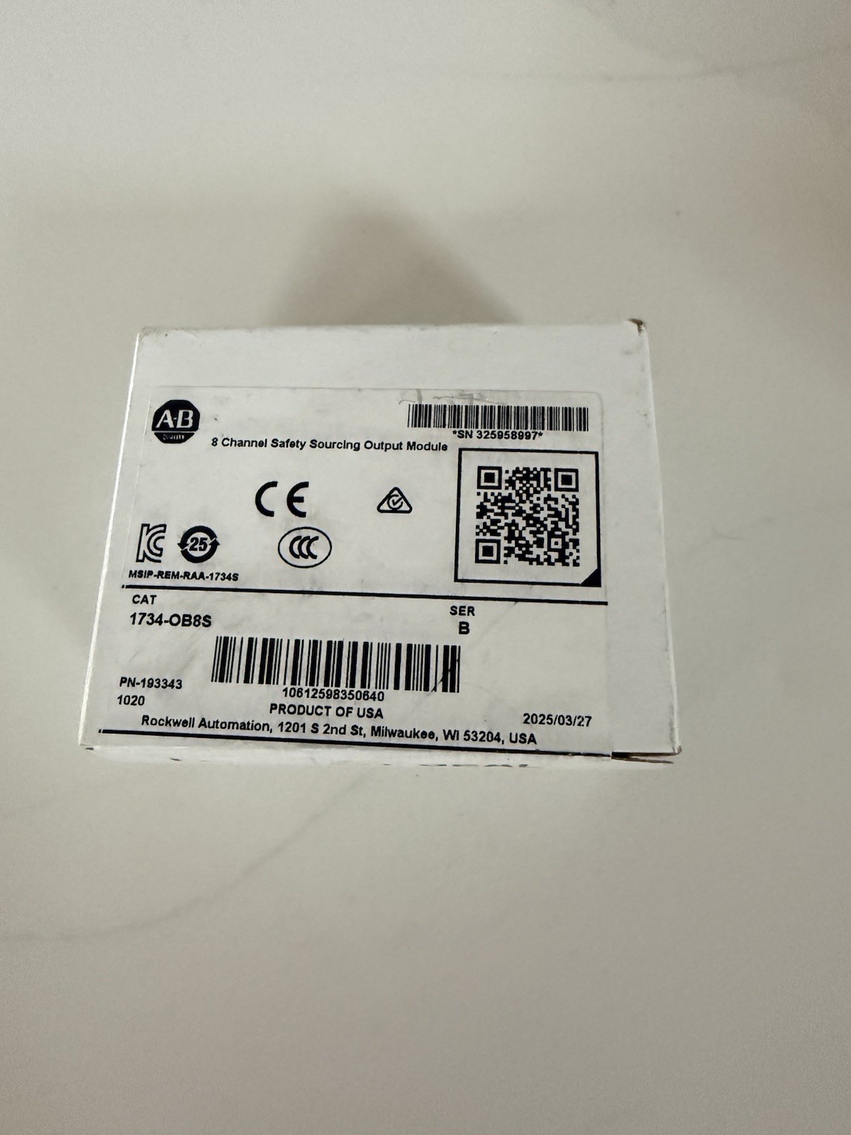 Surplus 1734-OB8S Allen Bradley 8 Channel Safety Sourcing output Module