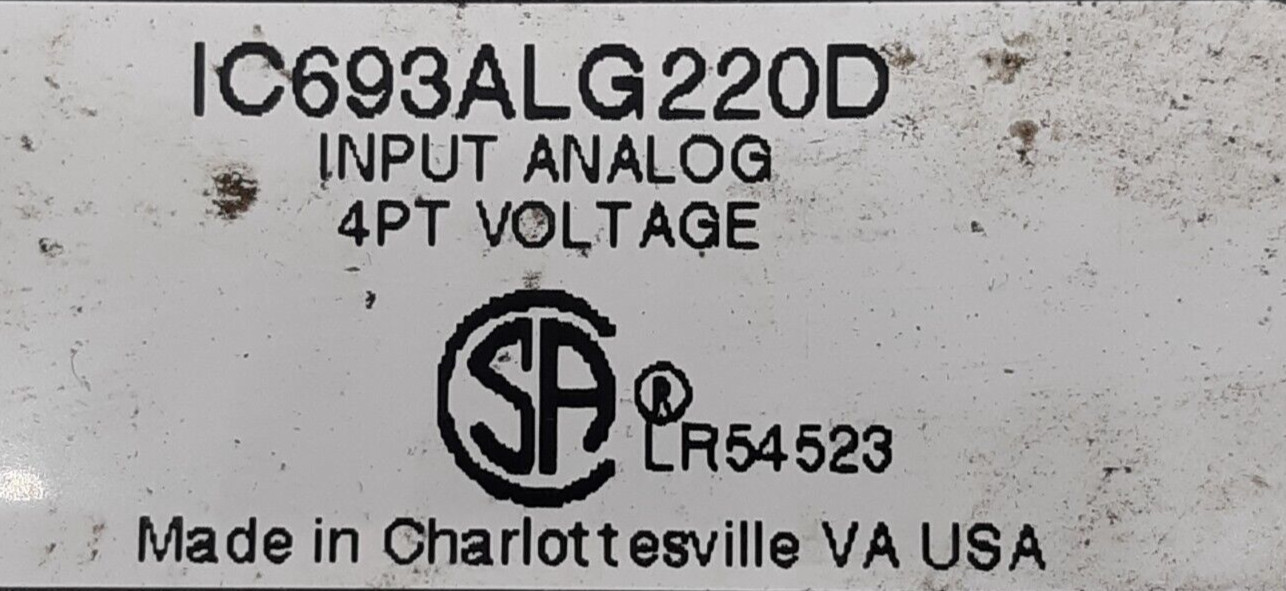 GE Fanuc IC693ALG220D Analog Input Module – BROKEN PLASTIC TAB